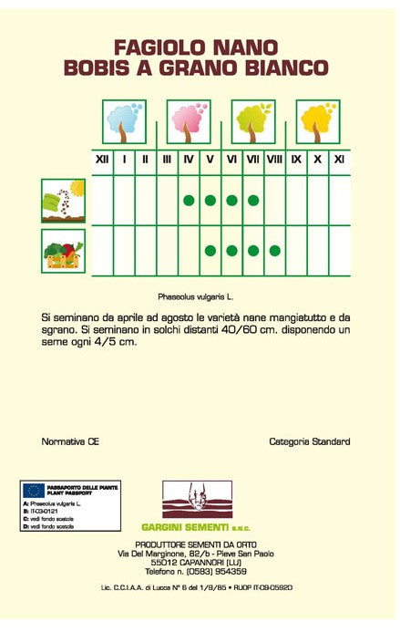 Semi di Fagiolino nano Bobis Gargini Sementi 250gr